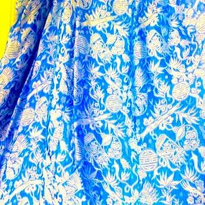 *Oriental Brocade Skirt wrap silky Full sweep OSFM Vtg no tag Flared Satiny